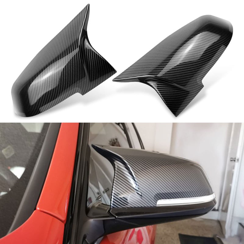 CLIO Door Rearview Mirror Cover Cap Replacement for BMW F20 F22 F23 F30 F31 F32 F33 F36 F87 M2 X1 E84 (Carbon Fiber) - Image 1